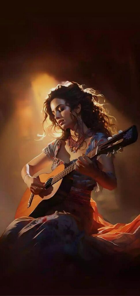 ai generated, woman, singer, musician, guitar, wallpaper, model, dressing, dress-8230916.jpg